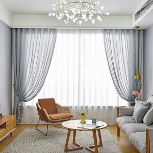 Voilage gris avec motifs décoratifs modernes