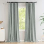Rideau grande hauteur 100% occultant, couleur vert sauge