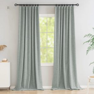 Rideau grande hauteur 100% occultant, couleur vert sauge
