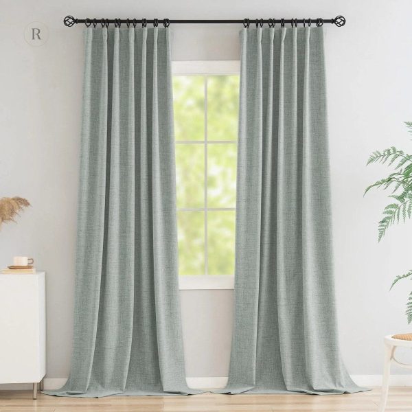 Rideau grande hauteur 100% occultant, couleur vert sauge