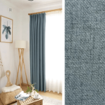 Rideau en lin gris bleu élégant pour décoration intérieure