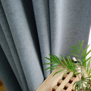 Variété de rideau en lin gris bleu, style moderne et raffiné
