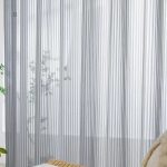 Rideau léger gris à rayures
