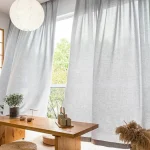 Tissu en lin gris argenté pour fenêtres